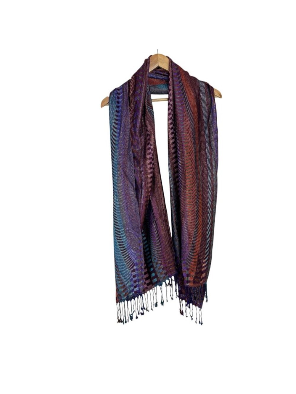 Collectioneighteen NEW Scarf Wrap Purple Opulence Metallic Boho Artsy Abstract